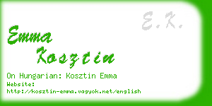 emma kosztin business card